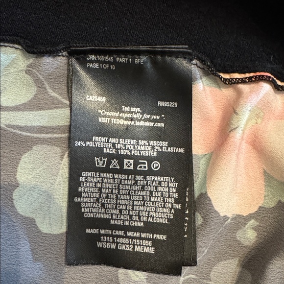 Ted Baker Secret Trellis Floral Back Open Front Black Cardigan Size 1 - Picture 13 of 15